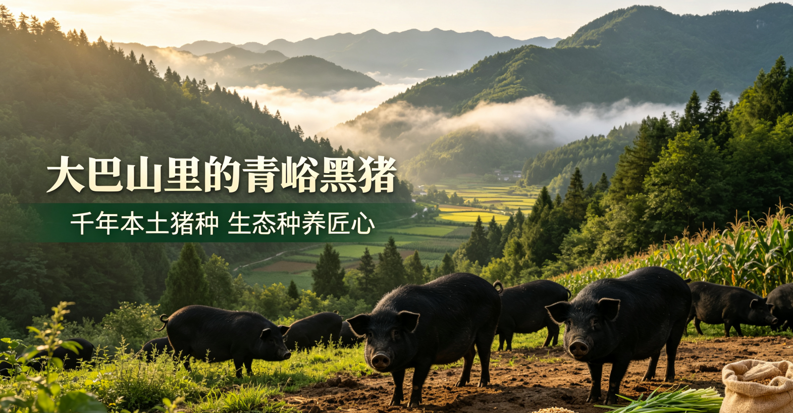 藏在大巴山的本土珍品｜青峪黑猪：一条闭合全产业链，养出地道山林好猪肉