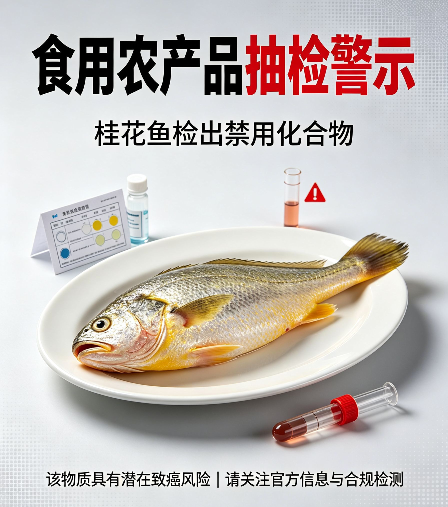 涉沃尔玛、永辉、朴朴等，食用农产品抽检不合格，小象超市在售桂花鱼检出禁用化合物，该物质具有潜在致癌风险